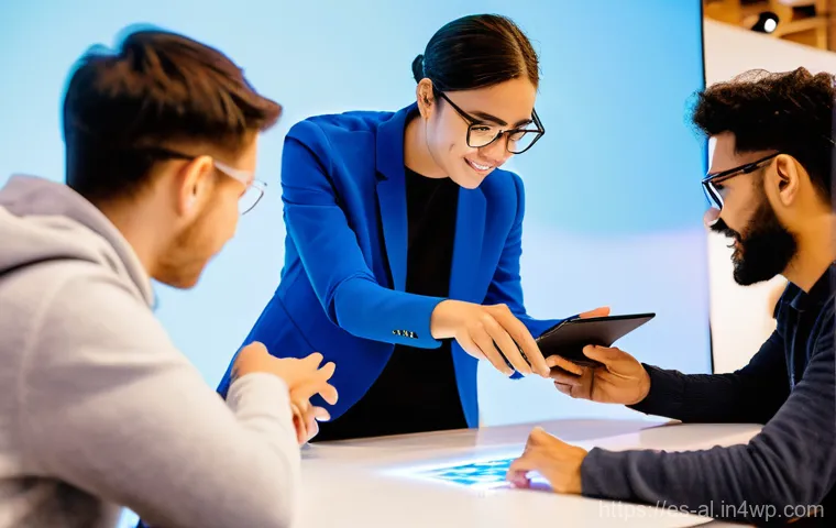 코크리에이션의 글로벌 트렌드 - **Prompt:** A vibrant, brightly lit co-working space bustling with diverse individuals actively enga...