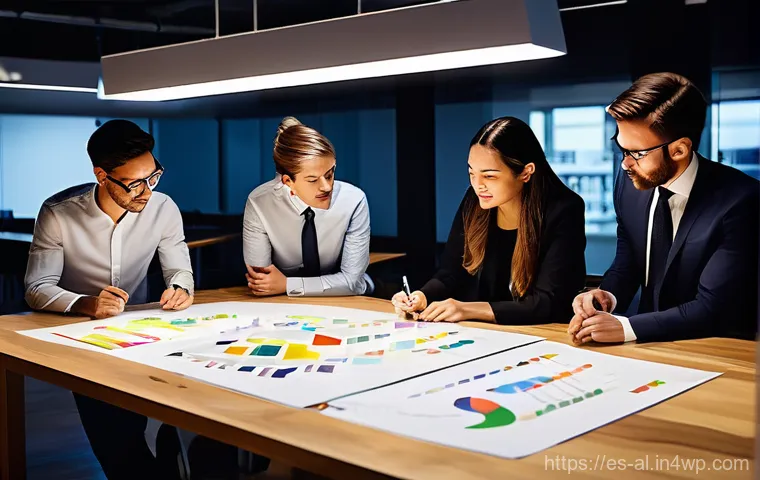 코크리에이션에서의 피드백 시스템 구축하기 - **Prompt: The Art of Refined Collaboration**
"A diverse team of professionals (men and women of ...